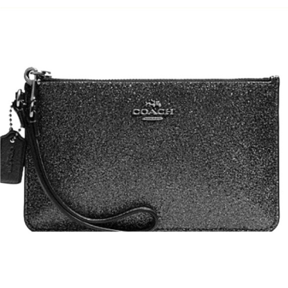 Coach Black Glitter Wristlet